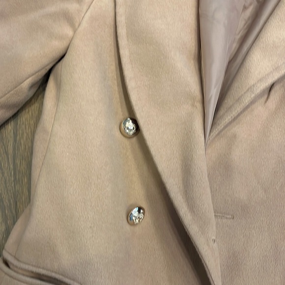 TOPSHOP camel pea coat with gold button detail! Size US 2. Small spots on front. - Picture 2 of 8